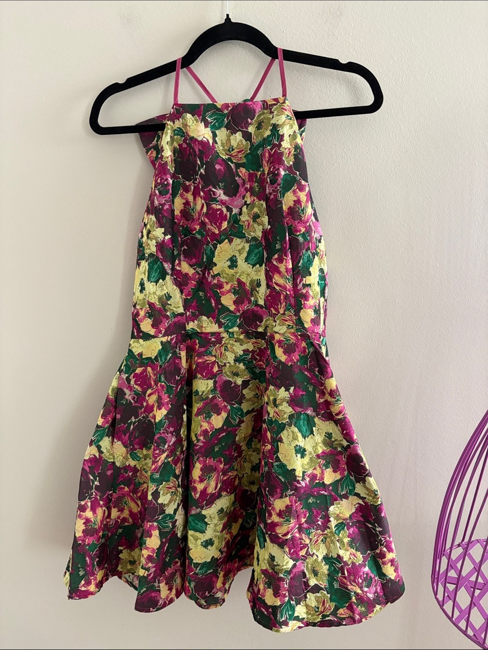 Sincerely Ours Floral Dress with Bow in the Back NWOTS